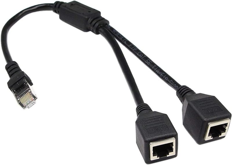 Bukela Ethernet Splitter,  Ethernet Adapter RJ45 1 to 2 Port Network Adapter, Network Cable sartyee Suitable for Super Category 5/5e/6/7, Applicable to Equipment with RJ45 Interface, Computer, Router, Set-top Box, Optical Modem - Image 1